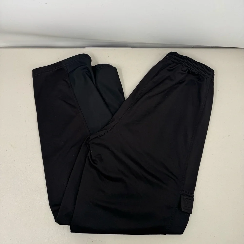 Adidas Track Pants Mens M Black Dark Green Baggy Cargo Pocket 90s Y2K